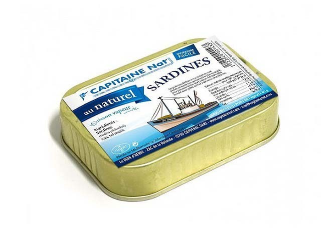 Sardines au naturel - Format 1/6 Capitaine Nat
