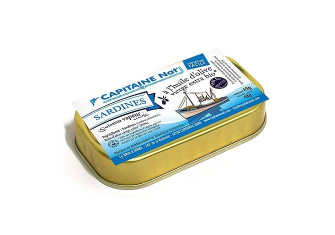 Sardines à l’huile d’olive vierge extra bio SANS SEL - Format 1/10 - Capitaine Nat Sardines à l’huile d’olive vierge extra bio SANS SEL - Format 1/10 - Capitaine Nat