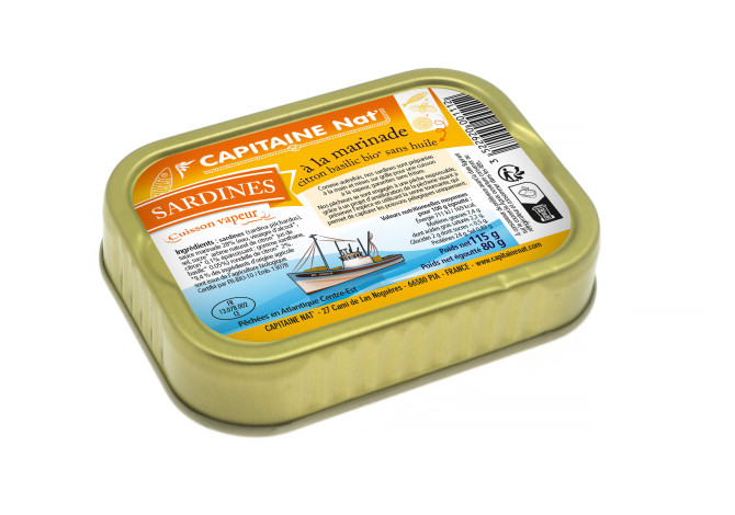 Sardines à la marinade citron basilic bio*﻿ sans huile - 1/6
